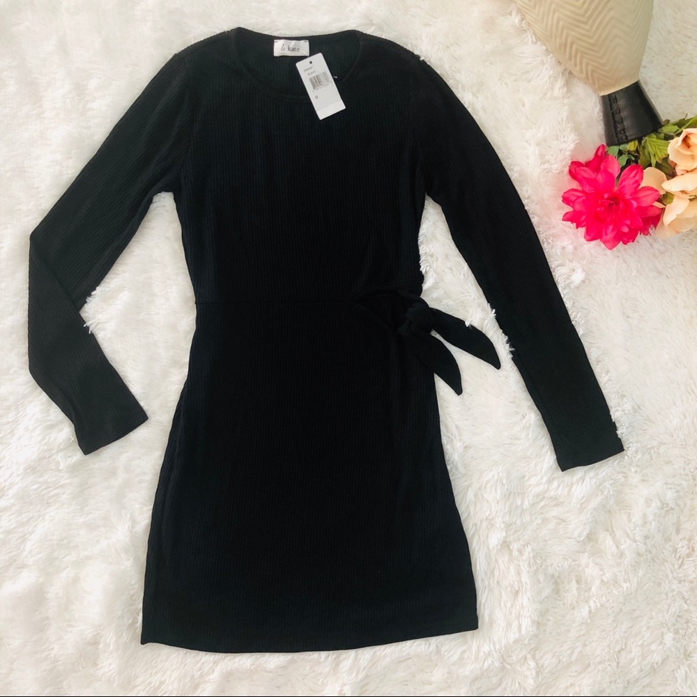 Le Kate Ribbed Dress Cutout Side Waist